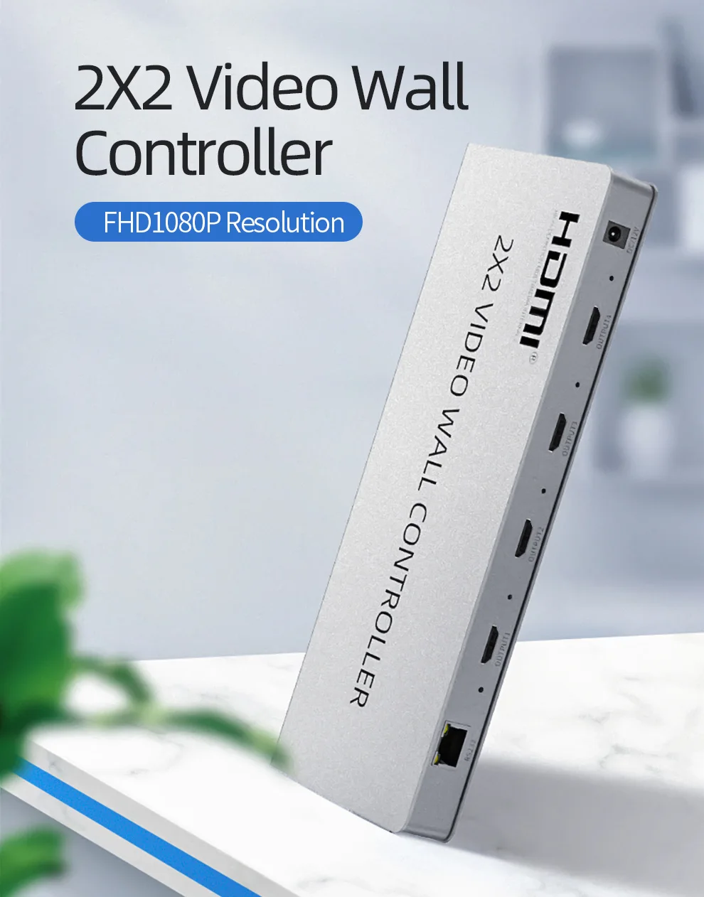 Unnlink Video Wall Controller 1 HDMI/DVI Input 4 HDMI Output 1080P 2x2 4 Images Stitching Image Processor Screen Splicing RS232