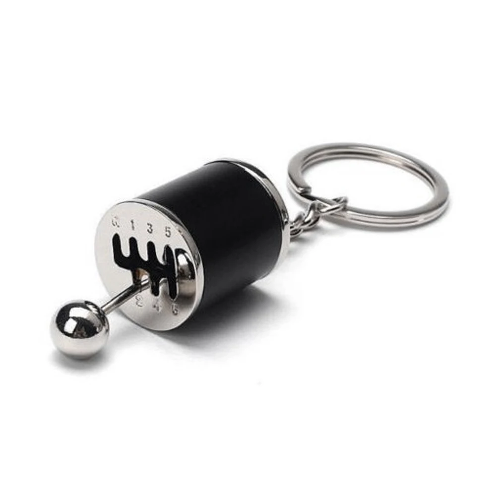 1x Metal Mini Car Gear Stick Knob Keyring 6 Speed Gearbox Shift Fidget Key Chain 