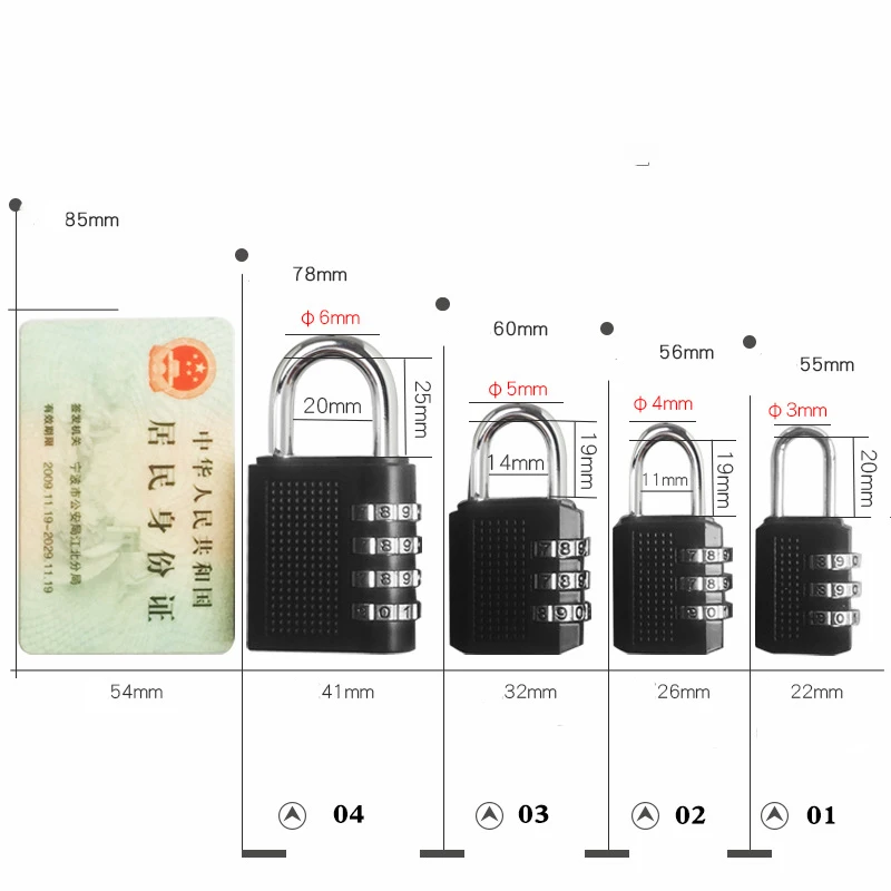 1PC 3/4 Gym Lockers Cabinets Kitchen Cases Toolboxes Sizes Password Locks Padlocks Password Locks Two Model 03 04 High Quality