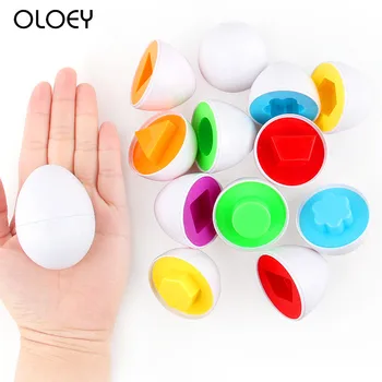 

6 Pcs Montessori Education Colorful Math Toys Smart Eggs 3D Puzzle Game for Kids Popular Toys Puzzle Shape Tools Personalized