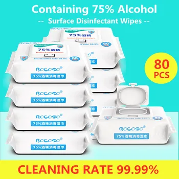 

Disinfection wipes Antiseptic Pads Alcohol Cleaning Wet Swabs Skin Care Sterilization First Aid Tissue Box With Cover Wipes
