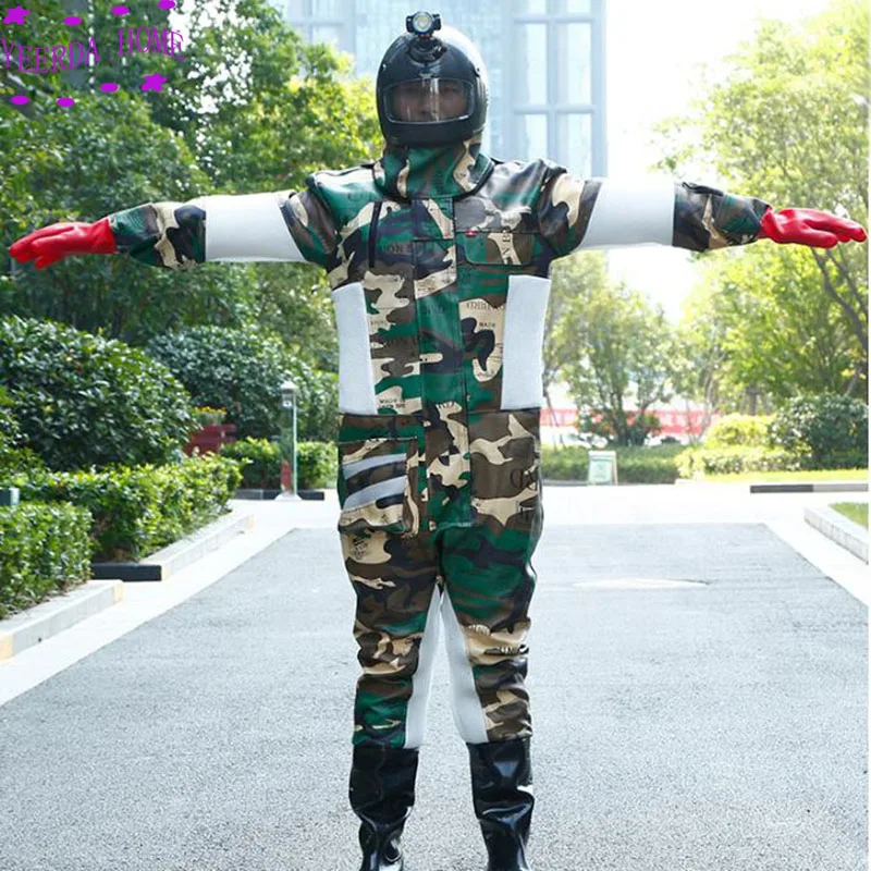 Full set of horse bee clothing with helmet, thickened, ventilating and integrated with fan PU