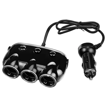 

3.1A 12V Car Charger 3 in 1 Cigarette Lighter Splitter Power Adapter USB Car-charger Socket For IPhone IPad Phone DVR GPS