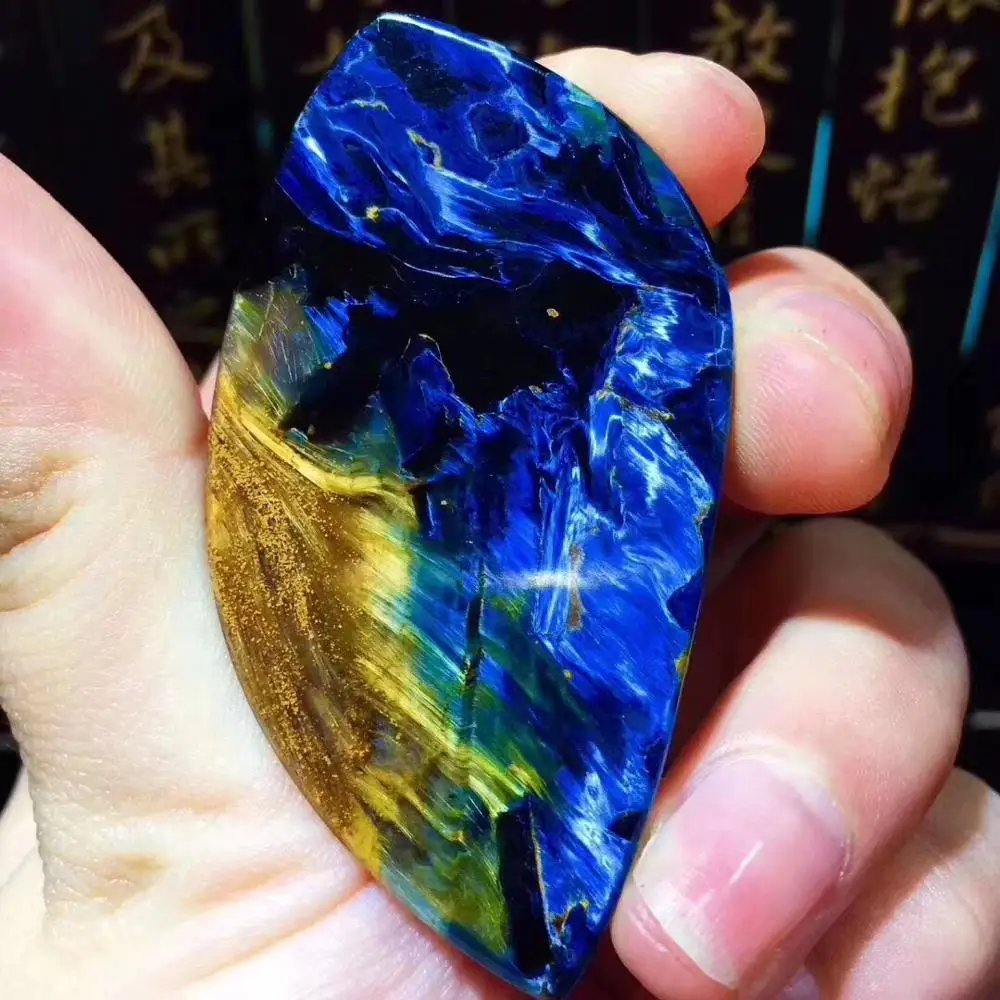 Натуральный синий драгоценный камень Pietersite 57x30x10 мм кошачий глаз мощный Chatoyant женское ожерелье кулон кристалл исцеление AAAAA
