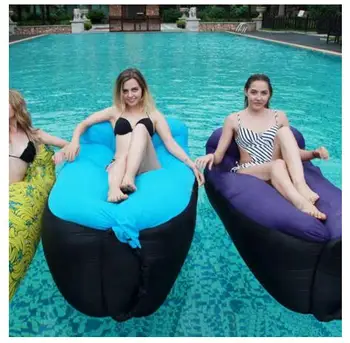

Waterproof Fast Folding Camping Bed Portable Lazy Bag Inflatable Air Sofa Laybag Sleeping Mat For Adult Swimming Pool Beach Bed