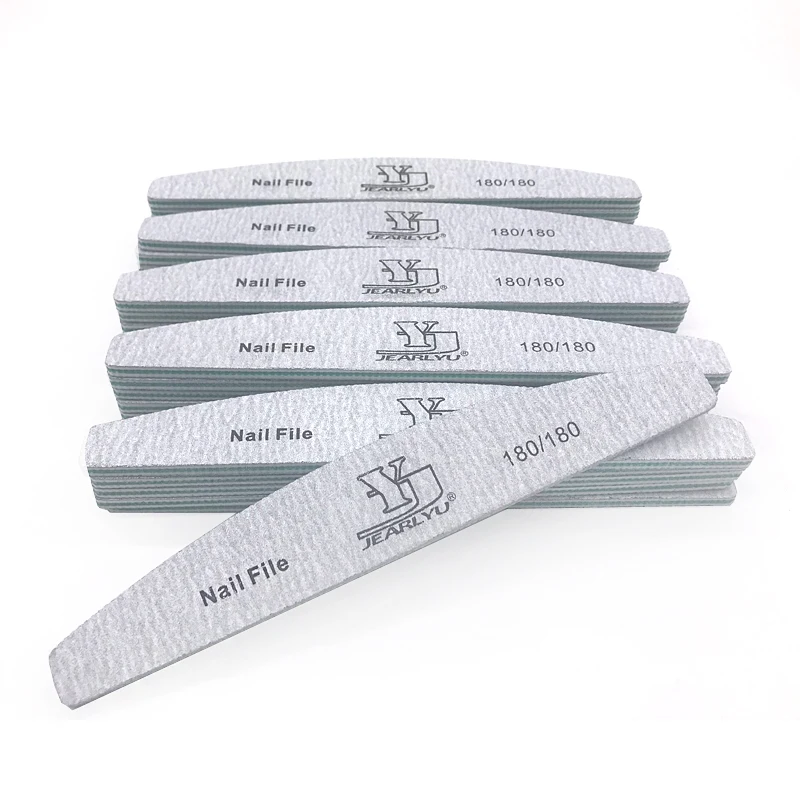 100Pcs/lot Professional Nail Files 180/180 Lime Manicure Tools Sanding Polishing Buffer Curve Boat Nail Art Tools Nail Washable