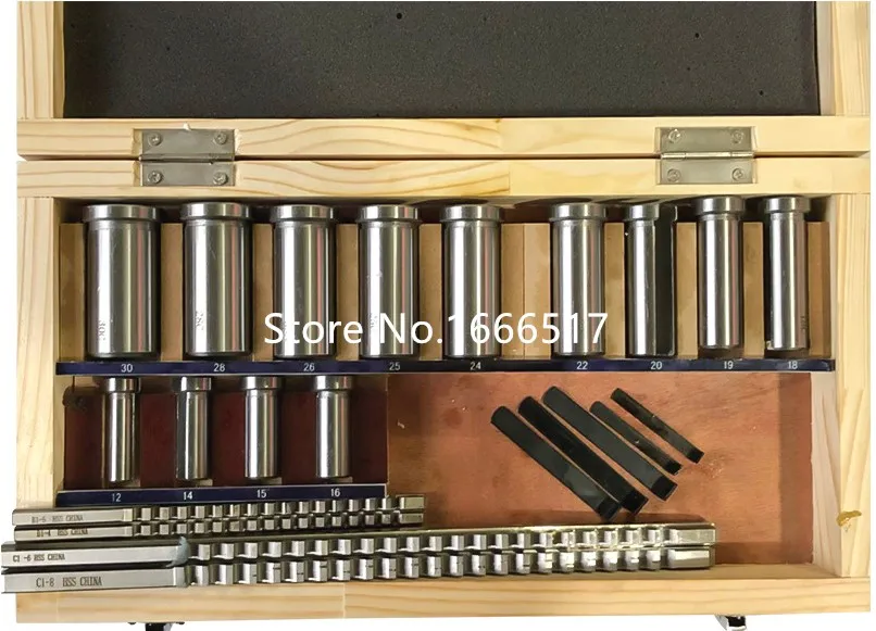 

22pcs Keyway Broach Bushing Shim Set Metric System 12-30 HSS Keyway Tool for CNC Machine CICI