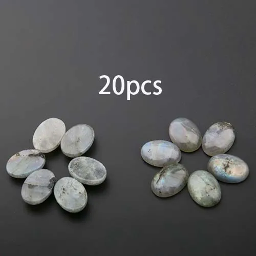 20 pcs 10 шт. натуральный камень эллиптической формы лабрадорит, кабошон без отверстий бусины для изготовления самодельные Украшения, Аксессуары бусины - Цвет: 20 pcs