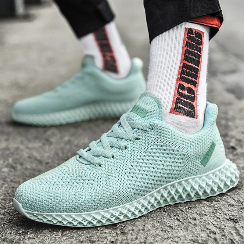 Мужские ультралегкие кроссовки со шнуровкой черные белые|Беговая обувь| |