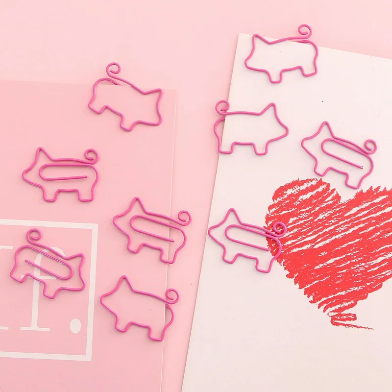 SIXONE 10 частей/Los мультфильм розовый поросенок закладки Kawaii металлический скрепка для книги скрепки подарок офисные школьные принадлежности