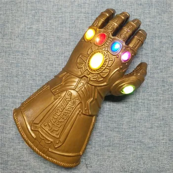 

Thanos Gloves Infinity Gauntlet Cosplay Infinity War Adult Superhero Mask Gloves Halloween Party LED Gloves Props for Kids Toy