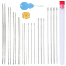  Imzay 30PCS Beading Needles Set 5 Size 10 Pcs Big Eye Needles and 20 Pcs Long Straight Needles&nbsp;For Bracelet Necklace Easy Thread 