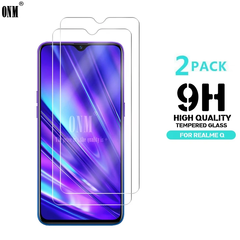 

2 Pcs Tempered Glass For Realme Q Glass Screen Protector 2.5D 9H Premium Tempered Glass For Realme Q Protective Film