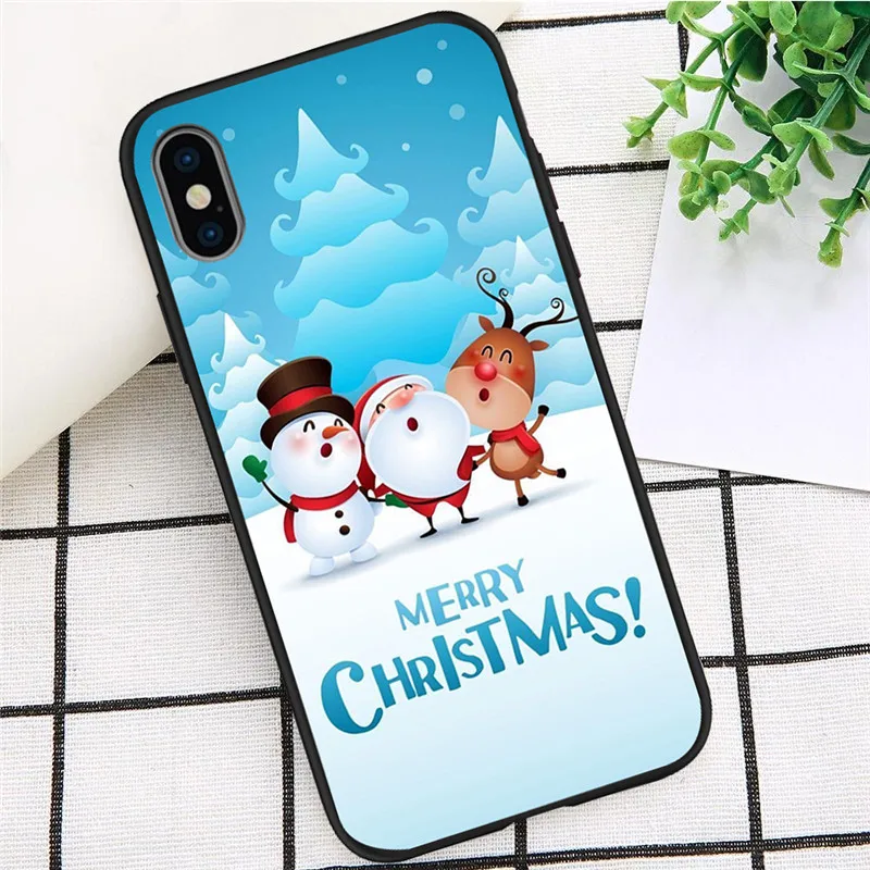 Рождество для iPhone X XR XS Max 5 5S SE 6 6S 7 8 Plus Oneplus 5T Pro 6T чехол для телефона Coque Etui funda мультяшный милый силиконовый