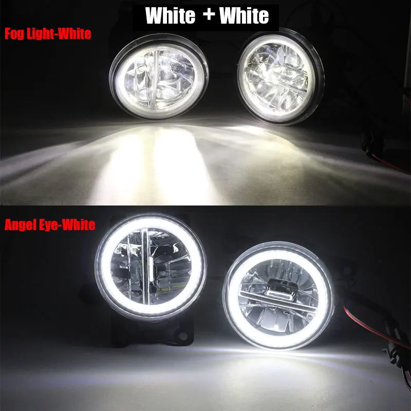 Cawanerl Автомобильный светодиодный светильник 4000лм противотуманный светильник+ Ангел глаз DRL Дневной ходовой светильник H11 12 В аксессуары для Renault Kadjar - Цвет: White and White