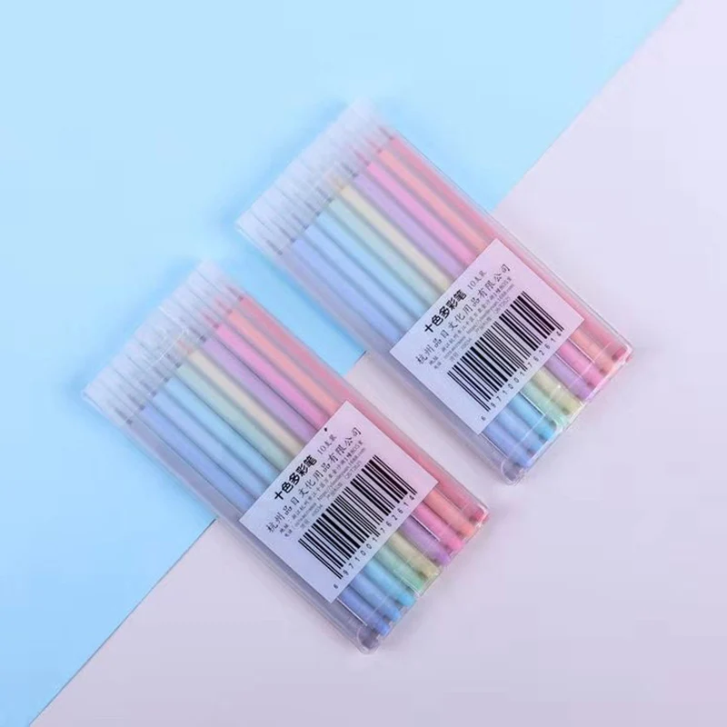 

Kawaii Pens Creative Ten Colors Pens Candy Colors 0.5mm Gel Pens For Art Girls Gifts School Office Supplies Korean Stationery