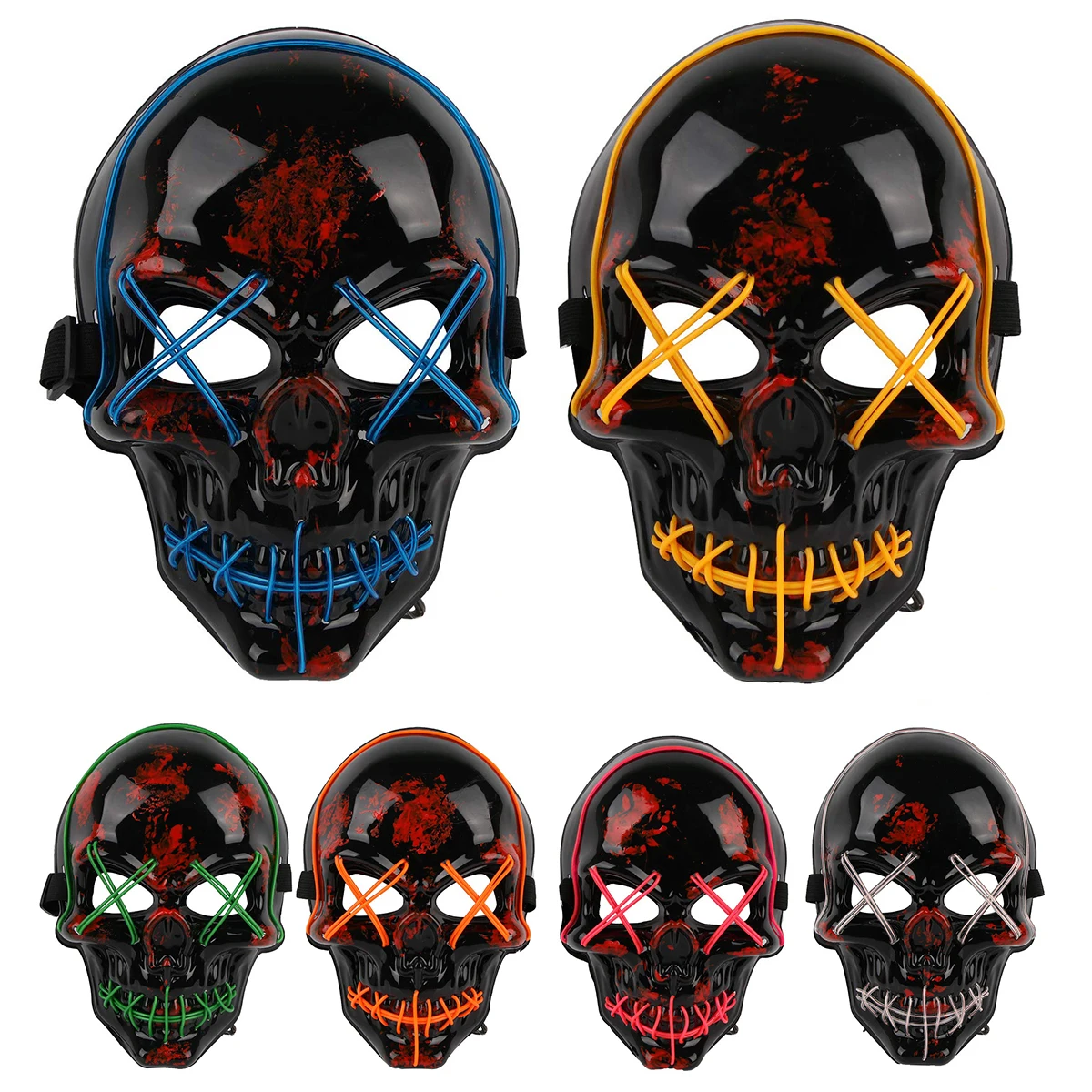 

Halloween LED Light Up Mask Many Options Party Cosplay Masks The Purge Election Year Funny Masks Glow In Dark Or Horror