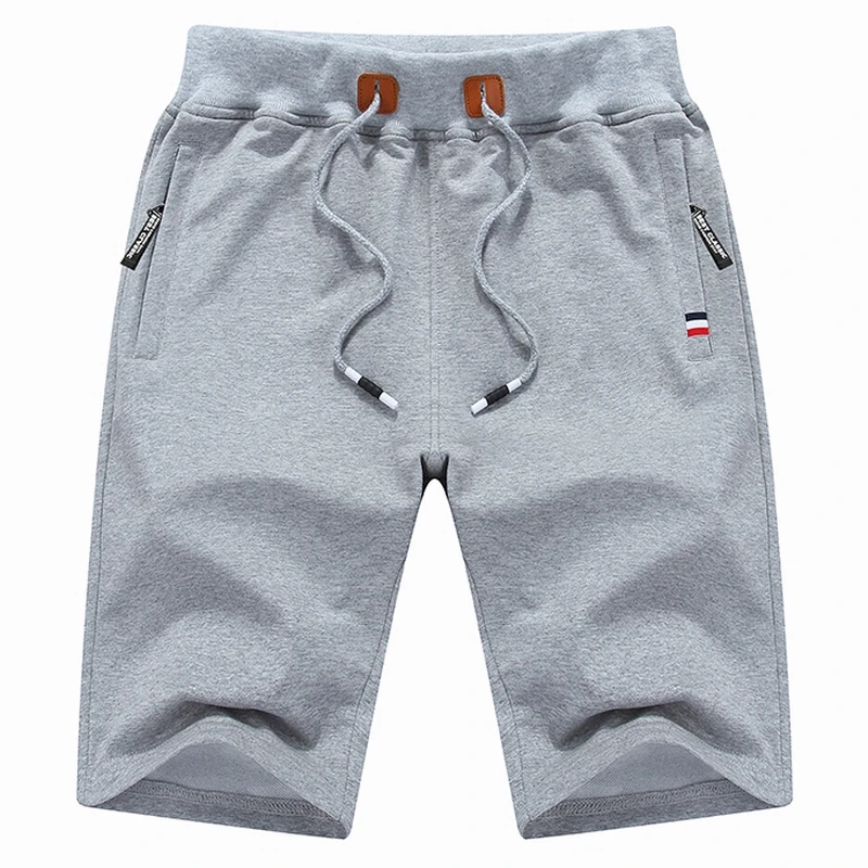 Однотонные мужские шорты 6XL летние мужские пляжные шорты хлопковые повседневные мужские шорты брендовая одежда - Цвет: Серый