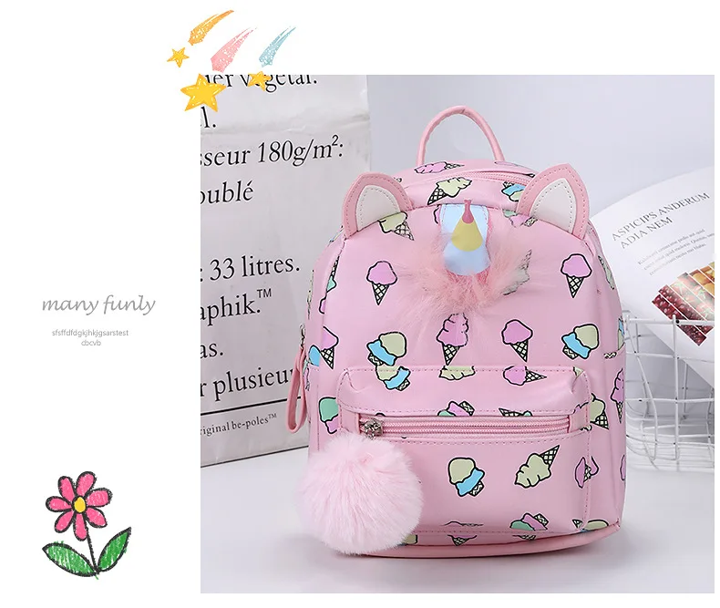 Mini Unicorn Leather Children School Bags