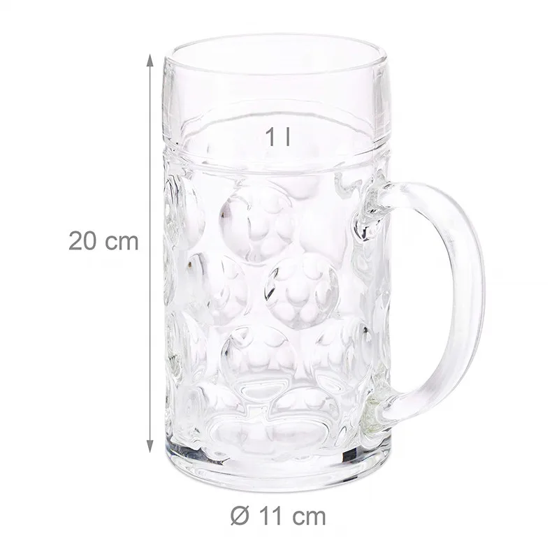 Buy Glasses Mug Large Capacity Thick Mug Glass Crystal Glass Cup  Transparent With Handle for Club Bar Party Home by Just Green Tech on Dot &  Bo