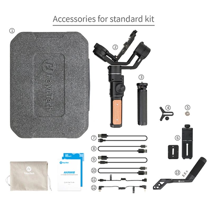 AK2000s Standard Kit FeiyuTech AK2000S ручной карданный стабилизатор грузоподъемности 2,2 кг для NIKON Canon sony видео беззеркальная камера DSLR VS AK2000 - Цвет: AK2000s Standard Kit