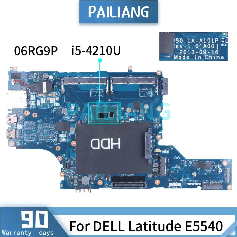

For DELL Latitude E5540 i5-4210U Laptop Motherboard 06RG9P LA-A101P SR1EF DDR3 Notebook Mainboard