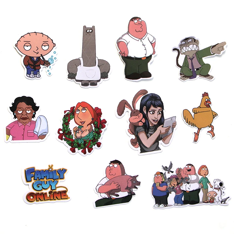 CA64 55PCS/set Family Guy TV Show DIY Skateboard Graffiti Laptop Badge Motorcycle Luggage Bags Accessories