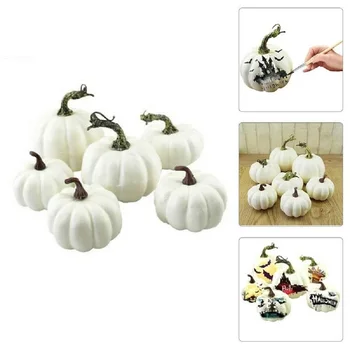 

6pcs Artificial Foam Pumpkin Festival Halloween Artifical Pumpkin DIY Scrawl Tool