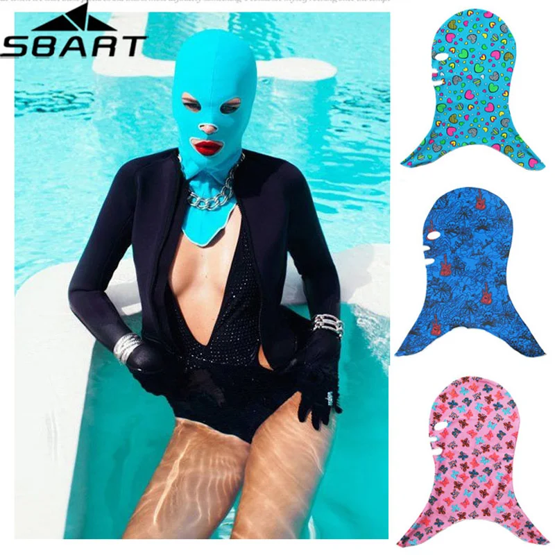 SBART Men Women Diving Masks Snorkeling Headwear Lycra Anti-UV Sunscreen Facekini Swimming Head Ear Hair Jellyfish Protection snorkeling diving mask diving mask