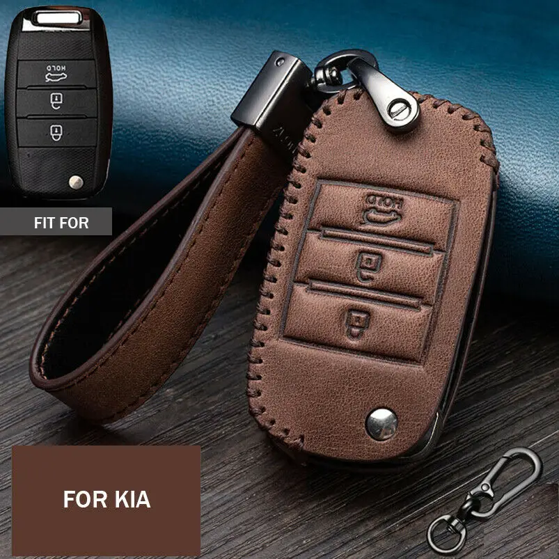 

Чехол-книжка из натуральной кожи с брелоком для Kia Optima Picanto Rio Sleeve