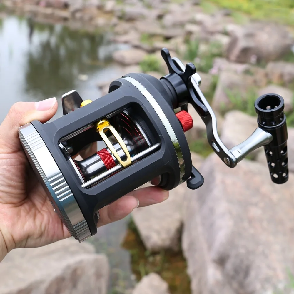 Sougayilang Strong Trolling Reel Fishing Tackle 14+1BB Right Hand Casting Sea Fishing Reel Baitcasting Reels Coil De Pesca