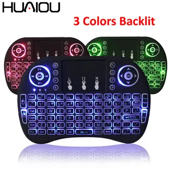 

3 Colors Backlit i8 Mini Wireless Keyboard 2.4ghz English Russian 3 Colour Air Mouse with Touchpad Remote Control Android TV Box