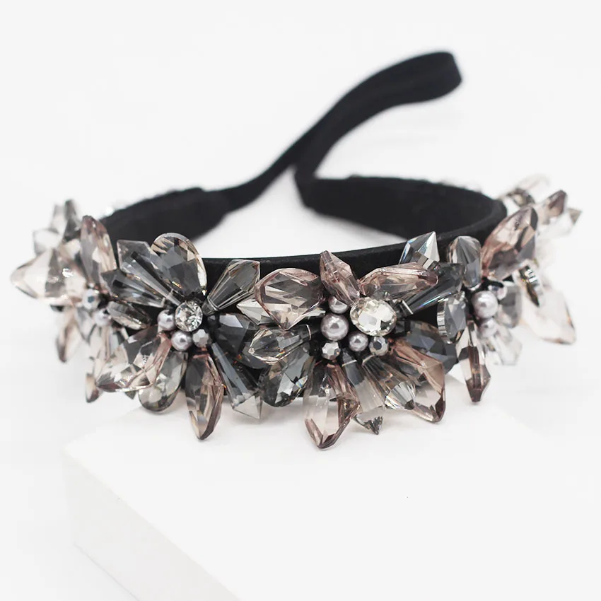 New Comming Full Luxury Cyrstal Baroque Hairband Fashion Cloth Hairpin Headdress Hair Jewelry Headband Hair Hoops