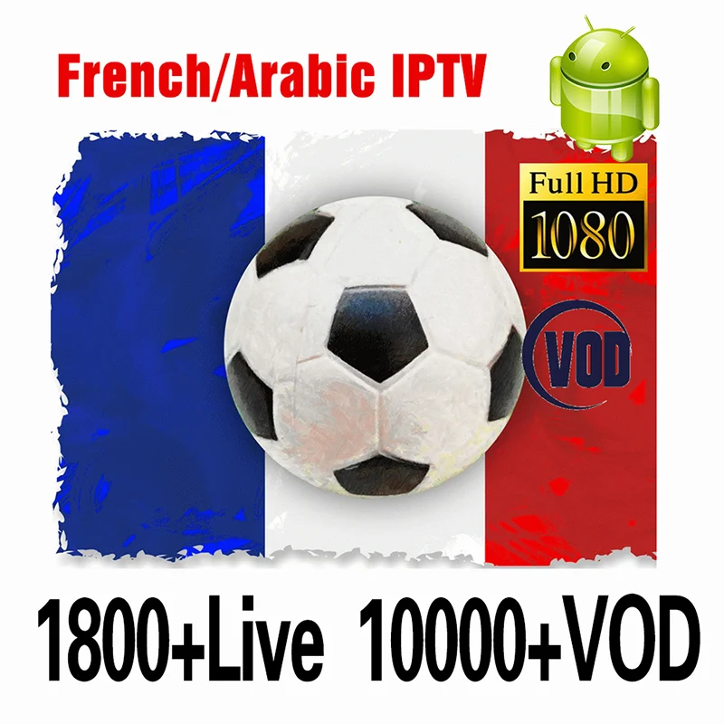 Europe French Arabic IPTV Subscription 1 Year Code 1800+ Live 10000+ VOD Channels IPTV Smart for h96 max Android TV Box M3U Test
