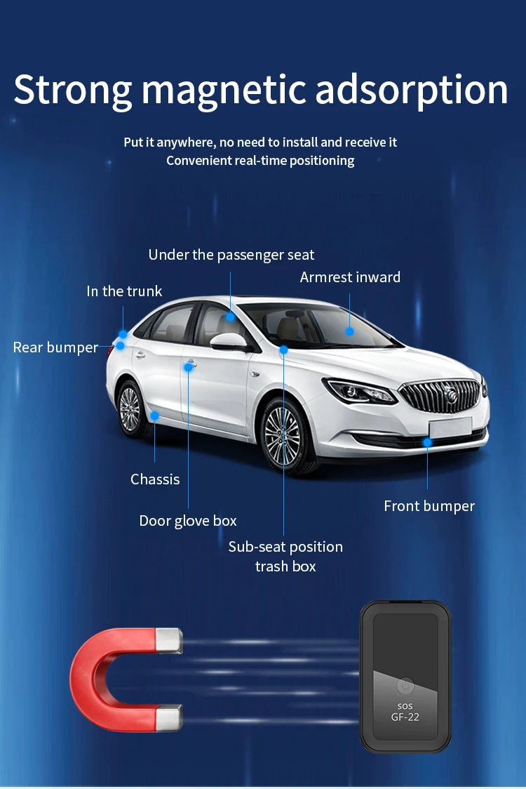 Gf22 remoto escuta forte adsorção magnética sos