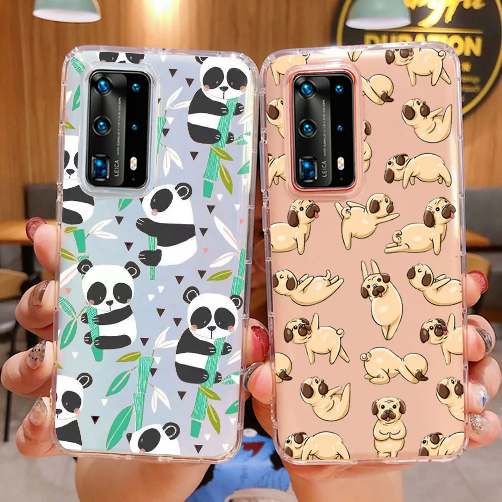 Забавный Мопс Йога собака с милой пандой чехол для телефона Samsung A51 A50 A70 S8 S9 S10 плюс