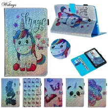 Wekays For Samsung Tab A 8.0 SM-T380 Cartoon Glitter Leather Fundas Case For Samsung Galaxy Tab A 8.0 2017 T380 T385 Cover Cases