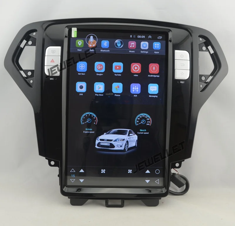 12," tesla стиль вертикальный экран четырехъядерный Android 6,0 Стерео gps навигация для ford Mondeo 2007-2010 автоматический A/C