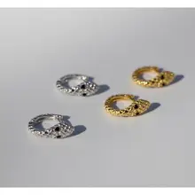 Серьги из стерлингового серебра 925 пробы, модные креативные серьги в виде животного, кольцо в виде змеи для ушей, пряжка для ушей, индивидуальная трендовая бижутерия для мальчиков и девочек, серебряные серьги