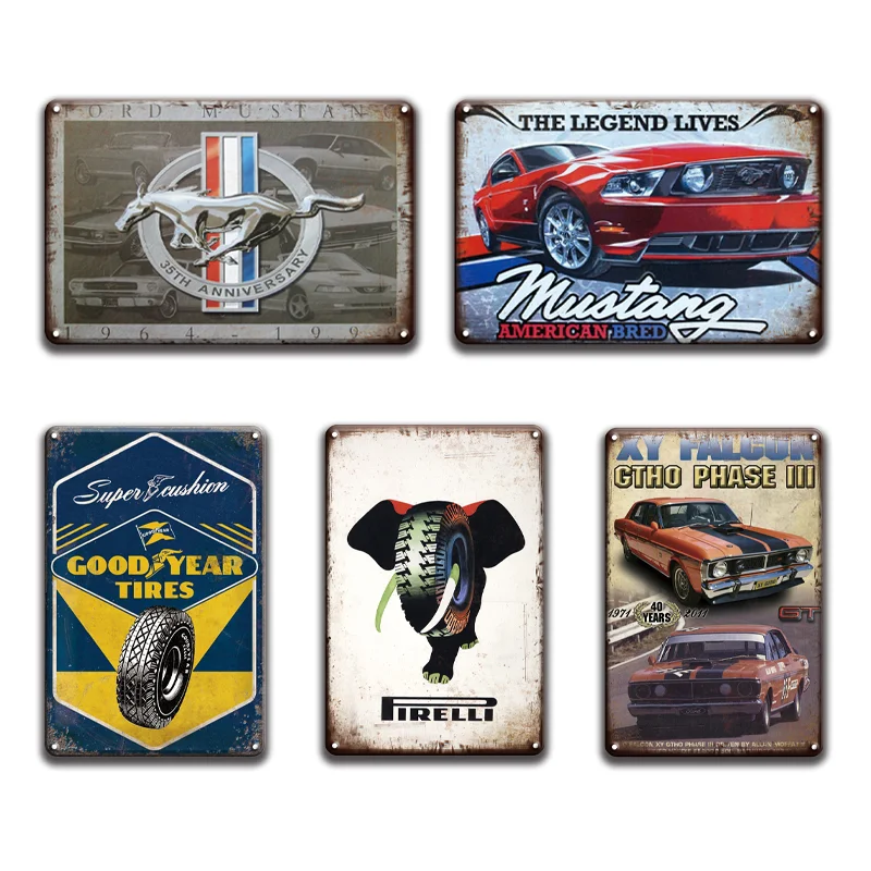 Металлическая пластина Mustang Оловянная табличка винтажные настенные наклейки для