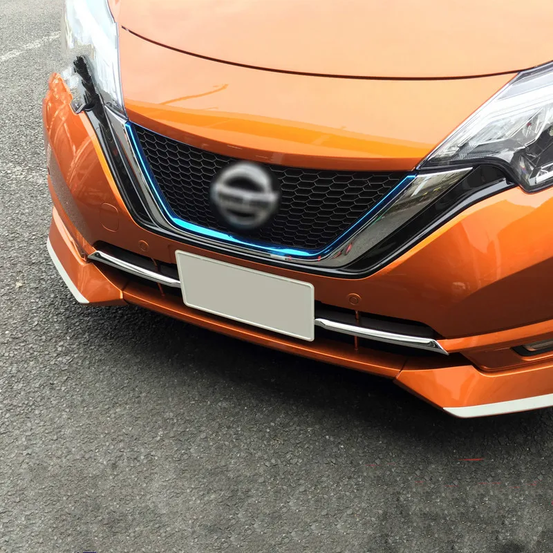 Передняя решетка автомобиля ABS Chrome планки для Nissan Note 2017 2018 2019 передний бампер