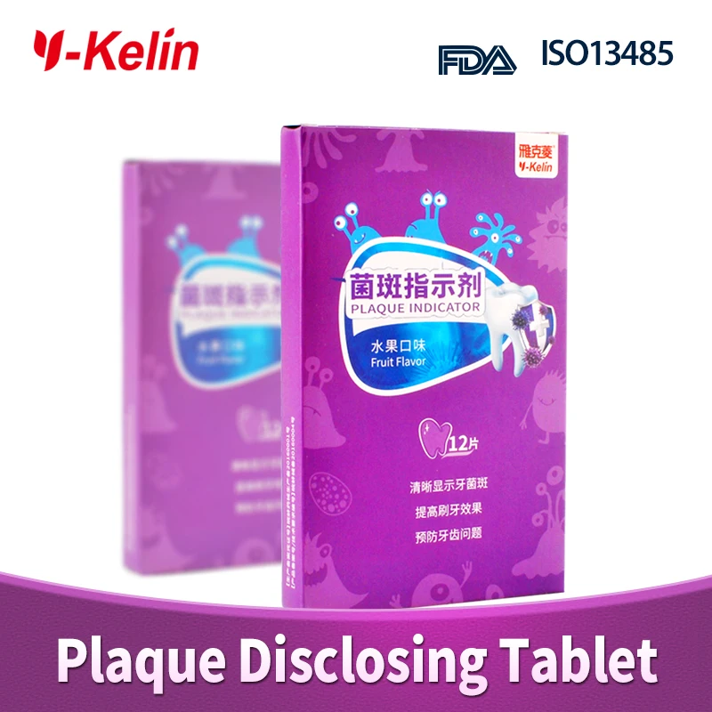 Beste Y Kelin Tandplak Disclosing Tablet 72 Tabs (6 Packs) dental Tanden Plaque Openbaren Tandheelkundige Tand Plaque Indicator Mondhygiëne