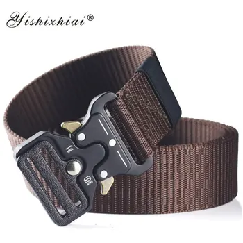 

Military Tactical Nylon Belt Heavy Duty Waist Strap For Men Army Combat Belt Training Hunting Accessories with Metal Buckle