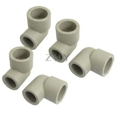 

5 Pcs 25mm to 20mm Inner Dia 90 Degree Elbow PPR Pipe Connectors