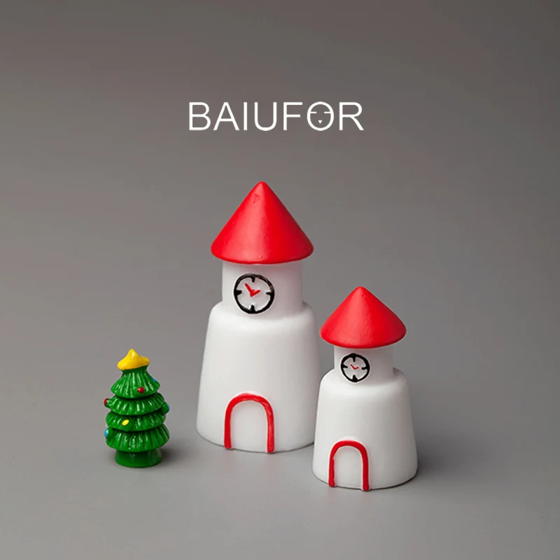 set 1 BAIUFOR миниатюрный Рождественский Снежный домик милые конфеты цветные вилла Террариум статуэтки мини-Сказочный Сад миниатюры домашние поделки - Цвет: set 1