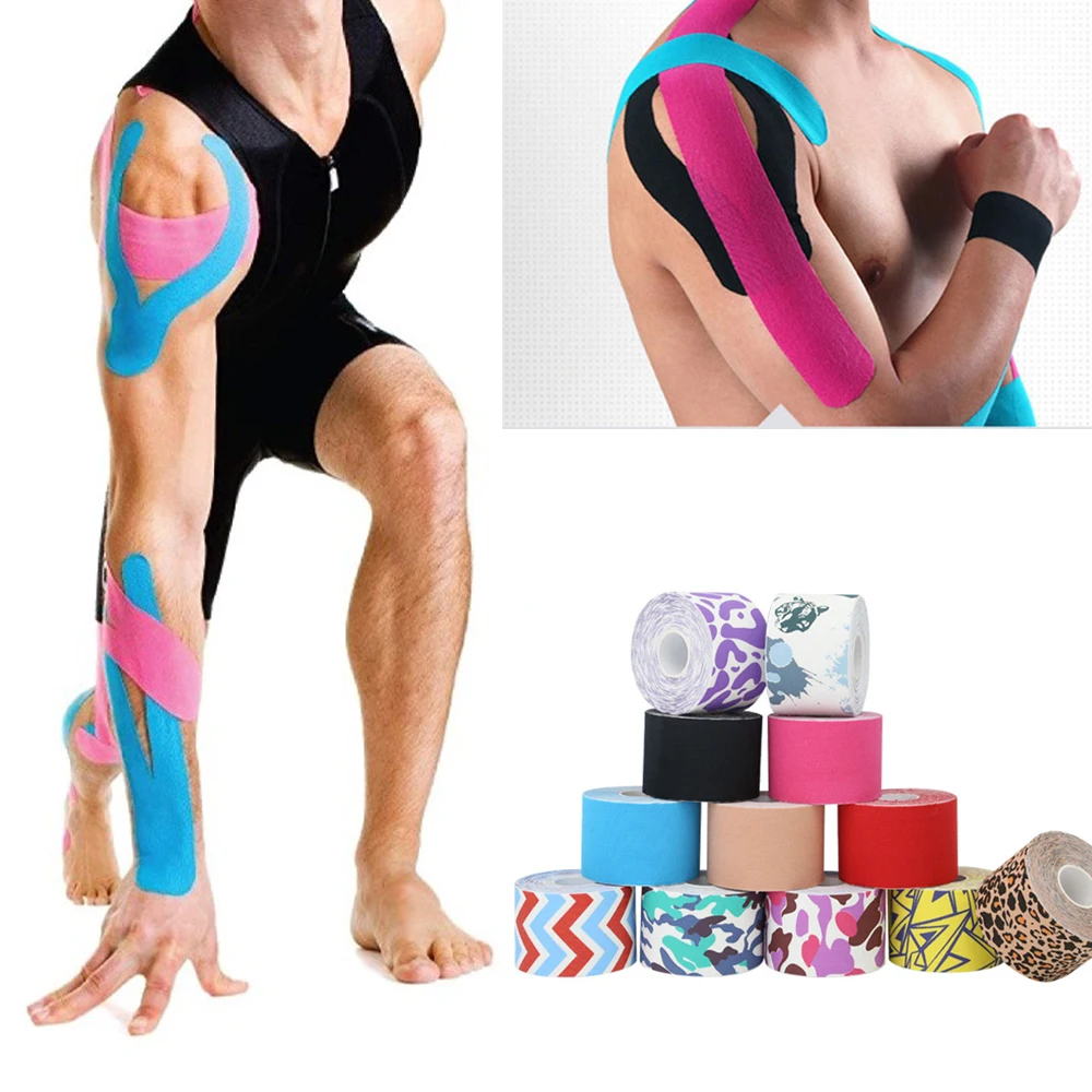 

5M Elastic Sport Bandage Tape Knee Protector Self Adhesive Cotton Elastoplast Bandage Kinesiology Muscle Tape For Foot Ankle
