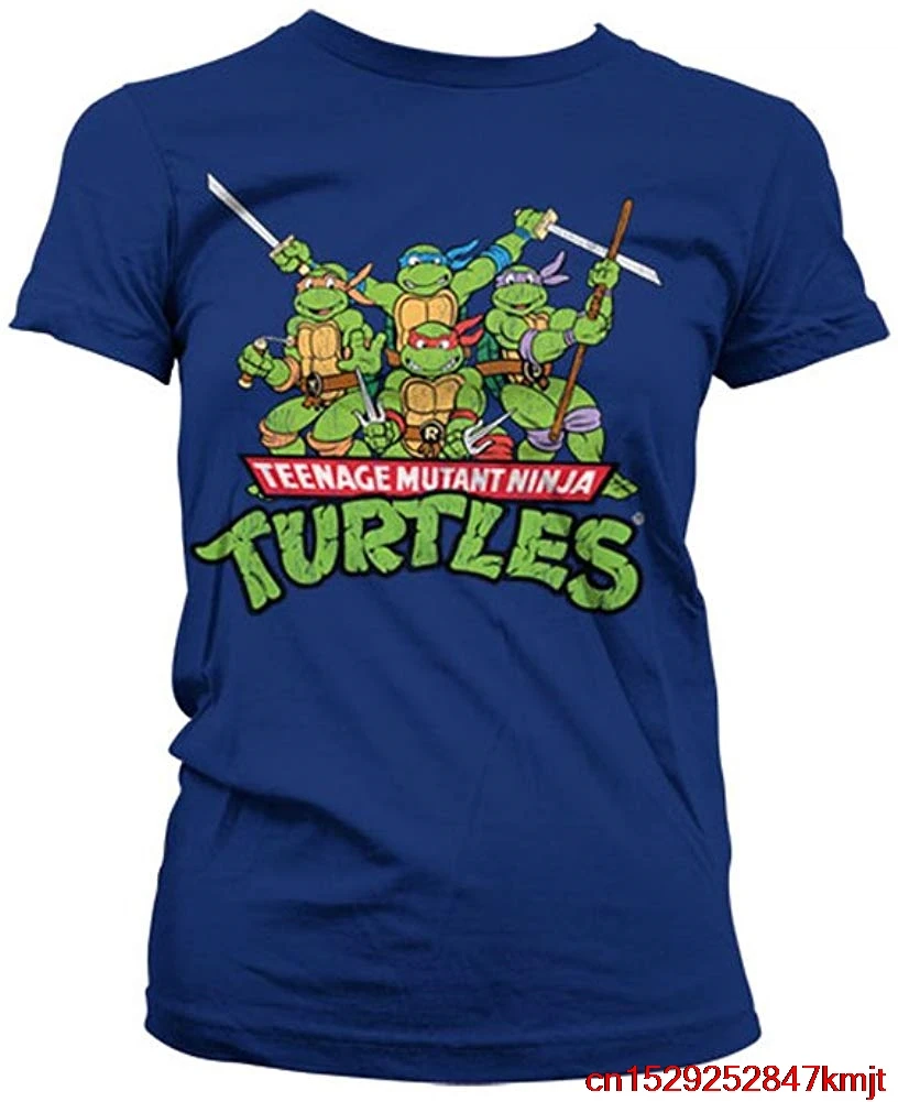 FGHFG ly лицензированный товар TMNT Distressed Group Girly TFGHFG рубашка | Мужская одежда
