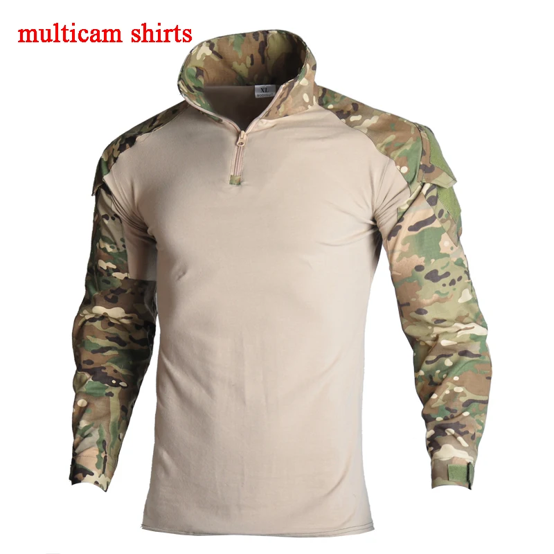 shirts multicam Камуфляжная Военная тактическая Униформа, охотничий камуфляж, страйкбол, пейнтбол, охотничий костюм, набор с длинным рукавом, быстрая штурмовая одежда армии США - Цвет: shirts multicam