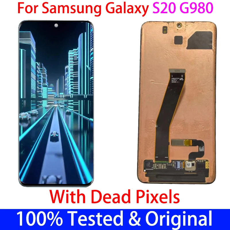 Original With dead Pixels S20 LCD For Samsung Galaxy G980 G980F G980D G980N Display Touch Screen Digitizer Assembly | Мобильные