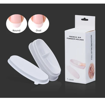 

Nail Art Tools Powder Tray Manicure Mould Dip Container For French Line Mold Container Nail Accessory French Box Manicure Guide